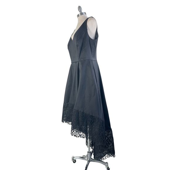 Betsy & Adam Lace Hi-Low A Line Evening Dress in Black - Picture 8 of 10